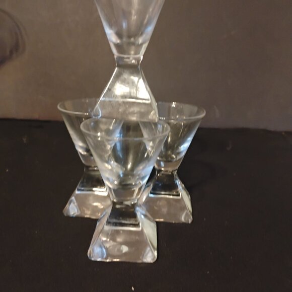 Ekenas Sweden MCM Pyramid Pattern, set of 4 shot glasses, very rare - Picture 2 of 5